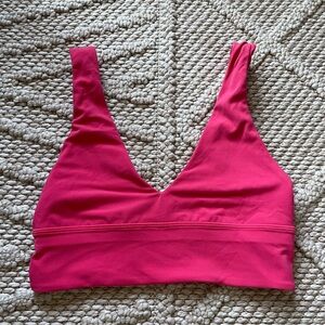 Bright pink Lululemon Align V-Neck Bra